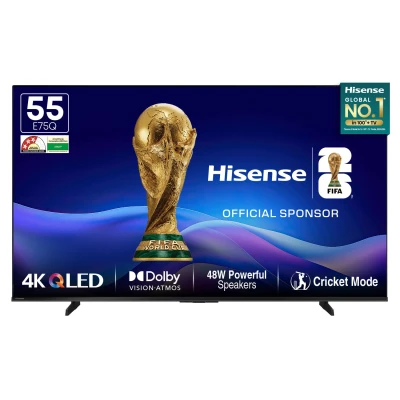 Hisense 139 cm (55 Inches) 4K Ultra HD Smart QLED TV 55E75Q | E75Q Series | 48W Powerful Speakers | Dolby A...