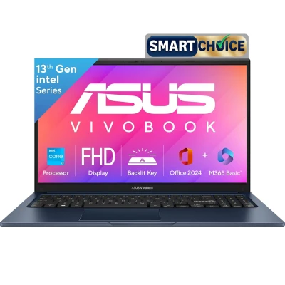 ASUS Vivobook 15, Smartchoice,Intel Core i3 13th Gen 1315U, 12GB RAM, 512GB SSD, FHD 15.6", Win 11, Office 2024, Quiet Blu...