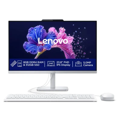 Lenovo A100 All in one Intel® N100 23.8" FHD (1920x1080) 3-Side Edgeless All-in-One Desktop (8GB/512GB SSD/Win11/MS Office...