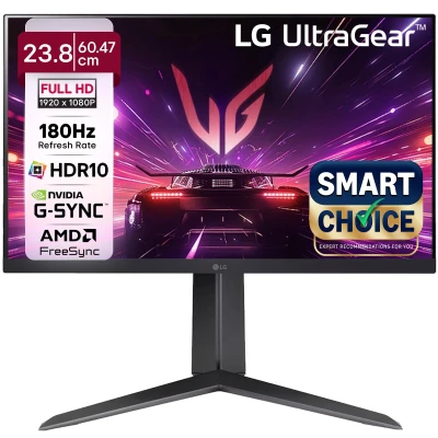 LG 24GS65F Smartchoice 60.47cm (23.8Inch) Ultragear FHD (1920x1080) IPS Gaming Monitor, 180Hz, 1ms, NVIDIA G-SYNC Compatib...