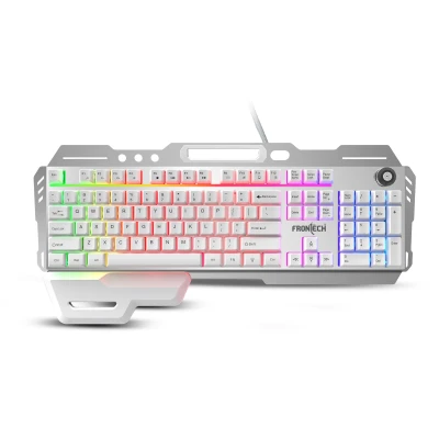 FRONTECH KB-0013P Wired Gaming Keyboard | 104 Keys with Rainbow Backlight | 19 Anti-Ghosting Keys | USB Plu...