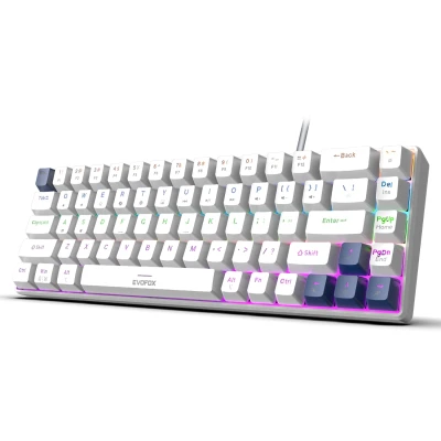 EvoFox Katana S Mini Wired Mechanical Keyboard | Hot-Swappable Silent Red Switches | 68-Key Compact Layout | Vivid Rainbow...