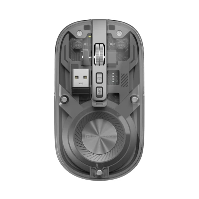 Portronics Toad 8 Transparent Wireless Bluetooth Mouse with Dual Wireless (BT + 2.4 GHz), Rechargeable Battery, Noise-Free...