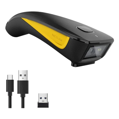 NETUM Mini Barcode Scanner Bluetooth Compatible, Small Portable USB Bar Code Scanner for Inventory, 2.4G Co...