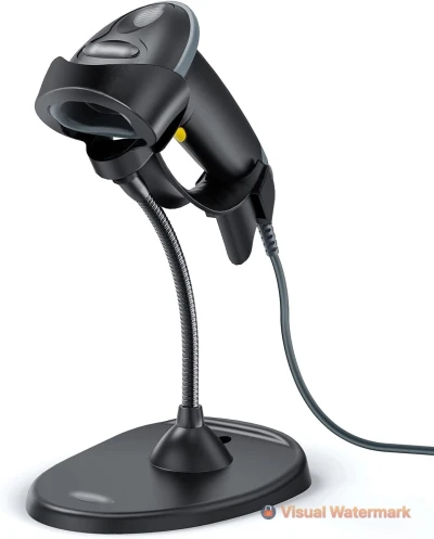GOBBLER 2D Barcode Scanner with Flexible Stand, High-Speed Automatic & Manual USB Wired Barcode Scanner/Rea...