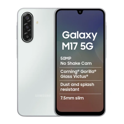 Samsung Galaxy M17 5G Mobile (Moonlight Silver, 6GB RAM, 128GB Storage) | 50MP OIS Triple Camera | Gorilla Glass Victus| I...