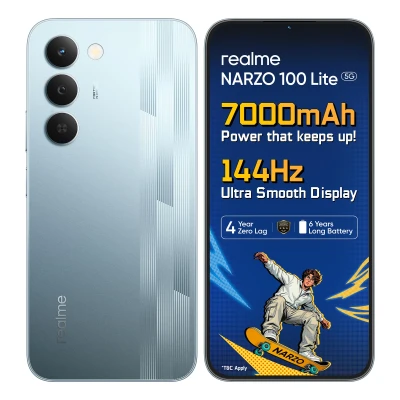 realme narzo 100 Lite 5G (Frost Silver,4GB+128GB) | 7000mAh Titan Battery | 4 Years, Zero Lag | 144 Hz Ultr...