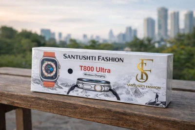 SANTUSHTI FASHION T800 Ultra Smart Watch, Orange Ocean Band, 1.99 Inch Display, Wireless Charging
