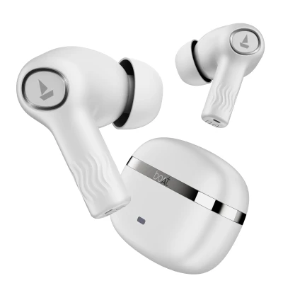 Boat Nirvana Ion, 120HRS Battery, Crystal Bionic Sound w/Dual EQ Modes, 4Mics ENx, App Support, Low Latency, IPX4, v.5.2 B...