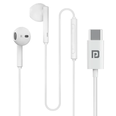 Portronics Conch Theta C in Ear Type C Wired Earphones with in Line HD Mic, Powerful Audio, 14.2mm Driver, Unique Earbuds ...
