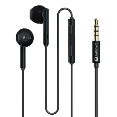 Portronics Conch Theta A in Ear 3.5mm Wired Earphones with In Line HD Mic, Powerful Audio, 14.2mm Dynamic Driver, Unique E...