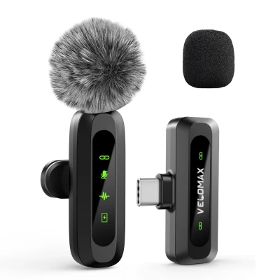 VELOMAX Mic for YouTube Wireless - Ultra-Clear Noise Reduction, 30M Stable Connection, Zero Latency, Plug & Play, Perfect ...
