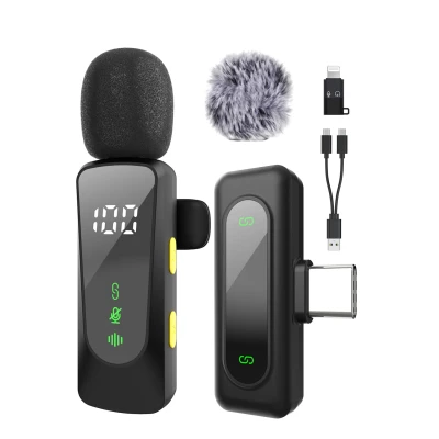 XIXIXIAXIA Mini Wireless Lavalier Microphone with LED Display, Mic for Youtubers with Noise Reduction, for ...