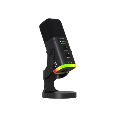 FLYBALL USB/XLR Dynamic Gaming Microphone, RGB Mic for PC, Podcast & Streaming, Tap-to-Mute & ENC, Echo Knob, Monitoring, ...