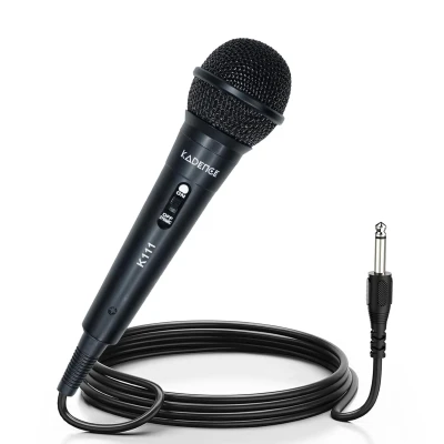 Kadence K111-V2 Home Series Wired Mic | 10ft Cable with 6.35mm Jack | Dynamic Cardioid Pickup | On/Off Switch | for Karaok...