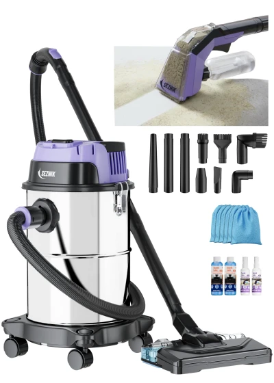 SEZNIK All in One Wet and Dry Vacuum Cleaner for Home | Spot Cleaning, Mopping & Blowing | 15L Steel Tank | 1300W, 20KPA S...