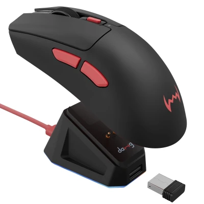daWg Slay 50, 12000 DPI Wireless Gaming Mouse, PixArt 3311, 80Hrs* Backup, 1000Hz, 65gm Lightweight, 300IPS, 35G Accelerat...