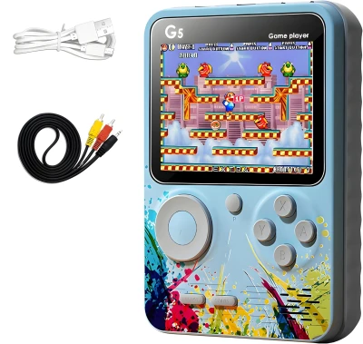 SAMANDAR TOYSG5 Handheld Game Console with 500 Built-in Retro Games, 3.0” Screen, Rechargeable Portable Gaming Player, AV ...