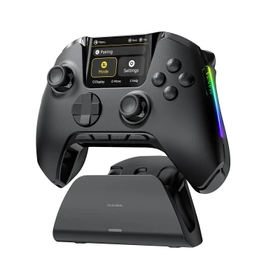 Manba One Interactive Screen Wireless Gaming Controller for PC/Switch/iOS/Android,Hall Effect Stick & Trigger,RGB Lightin...