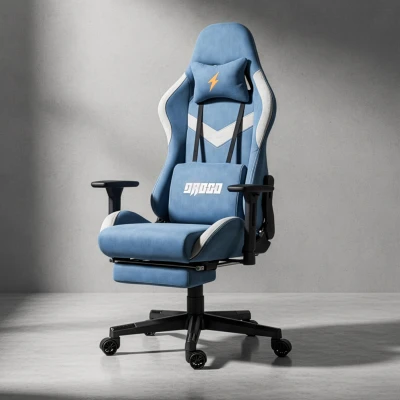 BAYBEE Drogo Evolved Ergonomic Gaming Chair with Footrest,Breathable Fabric,Adjustable Seat&3D Armrest|Hea...
