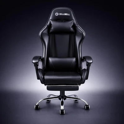 CELLBELL Konquer Ergonomic Gaming Chair for Office & Work from Home | Leatherette Computer Chair with Lumbar Massage, Retr...