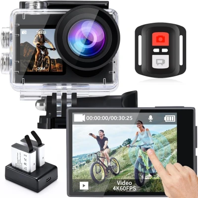 icefox Action Cam 4K 60FPS 20MP Underwater Camera with EIS, 5x Zoom, WiFi Remote Control, Action Cam Waterproof App for Vi...