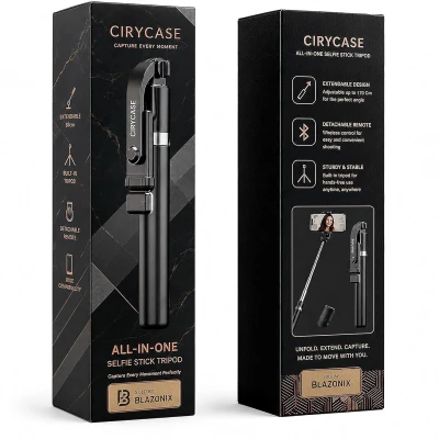 CIRYCASE Selfie Stick Tripod with Light, 67 inch /170CM Reinforced Tripod for Mobile Phone, Multi-Functional Bluetooth Lon...