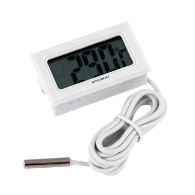 AptechDeals Mini LCD digital thermometer sensor wired for Room temperaure/fridges, Indoor Outdoor Portable Pocket LCD Elec...