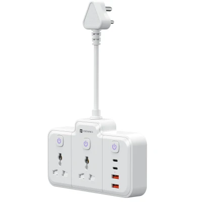 Portronics 2500W Power Plate Plus 6-in-1 Power Extender, 2 Universal Sockets & 4 USB Ports, Individual Switches, 180° Flex... — VK Furniture & Electronics | VK Furniture Mangalore