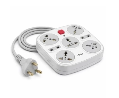 Amler 7 Socket Extension Board with Switch | 5 Universal 3‑Pin + 2 Two‑Pin Sockets | 2.5 Meter Heavy Duty Power Strip | Mu... — VK Furniture & Electronics | VK Furniture Mangalore