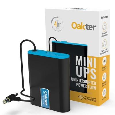 Oakter Mini UPS for 12V WiFi Router Broadband Modem | Backup Upto 4 Hours | WiFi UPS Power Backup During Power Cuts | UPS ...