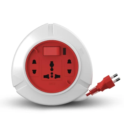GM 3041 Trio 2-Pin Flex Box with 5M Copper Cord | Universal 3-Pin & 2-Pin Sockets | Master Switch, LED Indicator | Safety ...