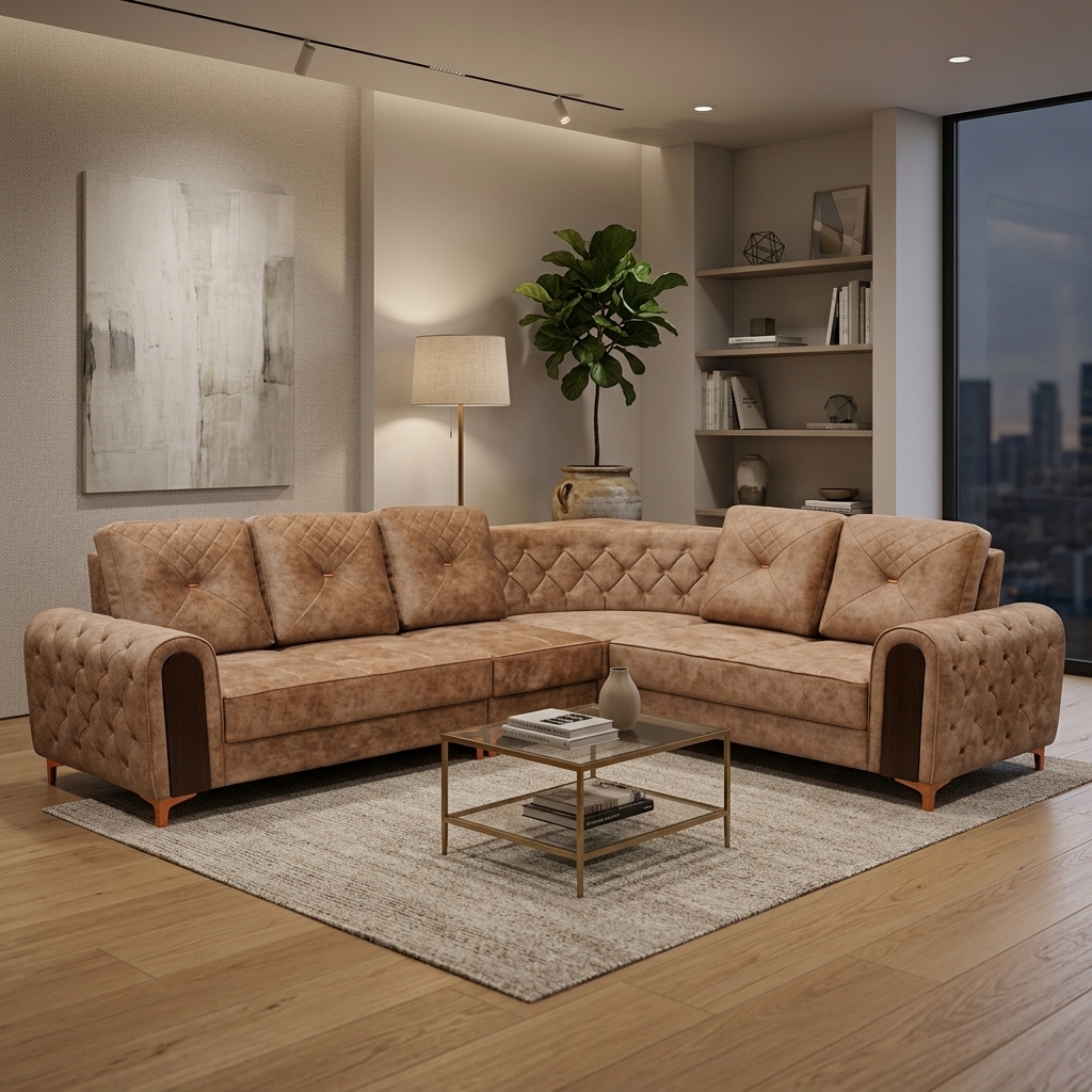 VK FLORIA CORNER SOFA SET — VK Furniture & Electronics | VK Furniture Mangalore