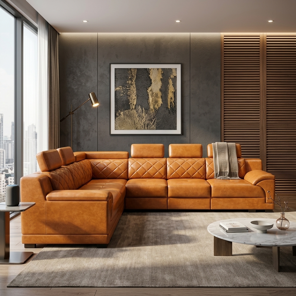 VK VANISH CORNER SOFA SET — VK Furniture & Electronics | VK Furniture Mangalore