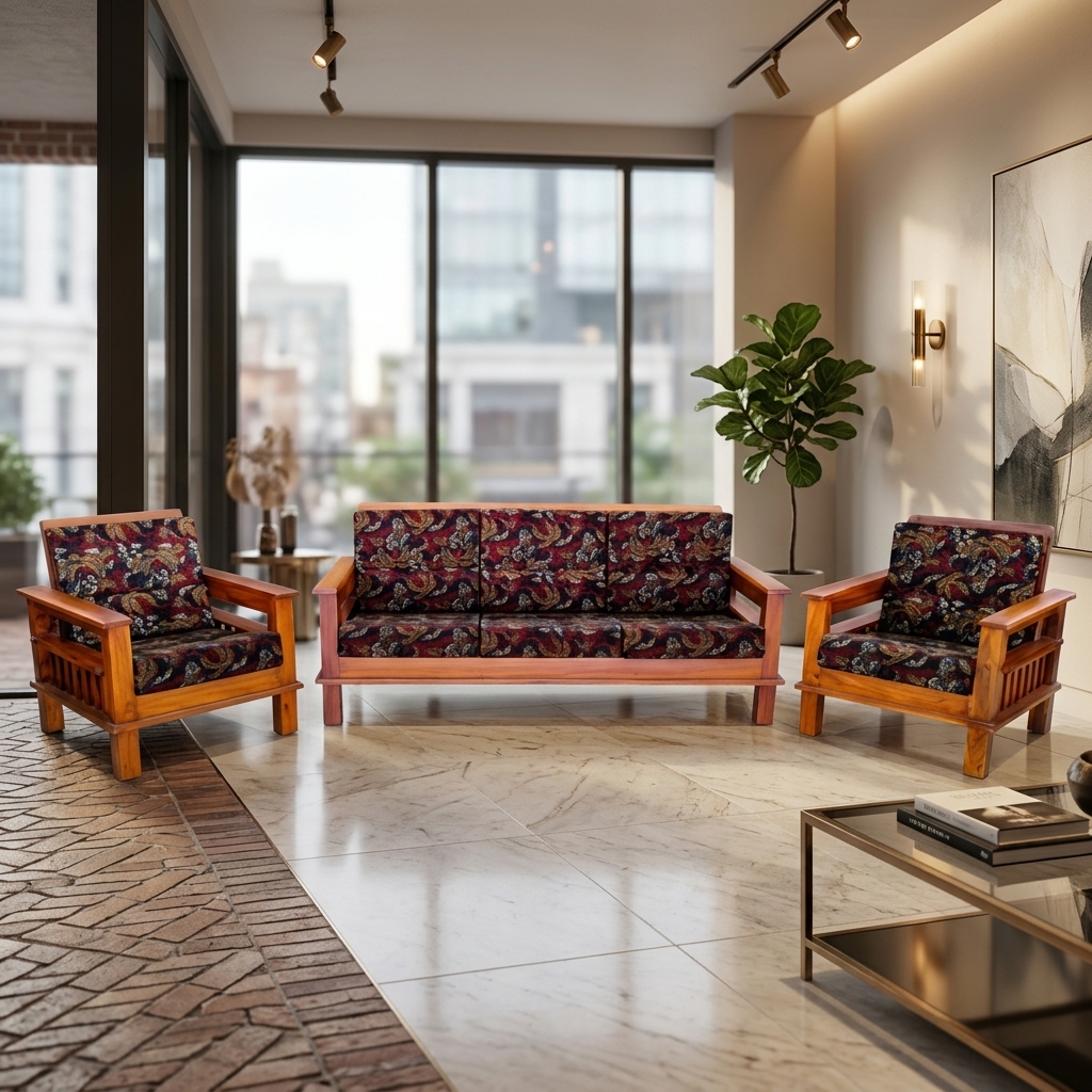 VK WINDOW 3+1+1 SOFA SET — VK Furniture & Electronics | VK Furniture Mangalore
