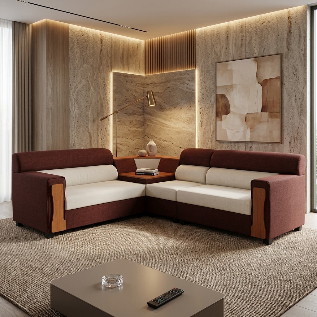 VK ZENO CORNER SOFA SET — VK Furniture & Electronics | VK Furniture Mangalore