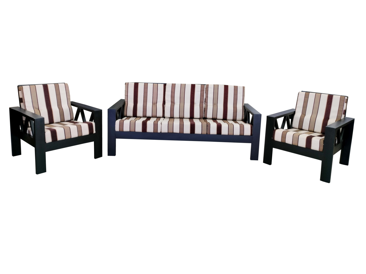 VK Winchester Black 3+1+1 Sofa Set