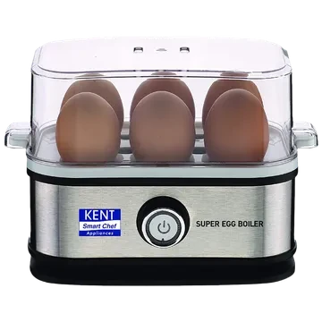 KENT Super 6 Egg Electric Egg Boiler with Auto Shut Off (Silver)