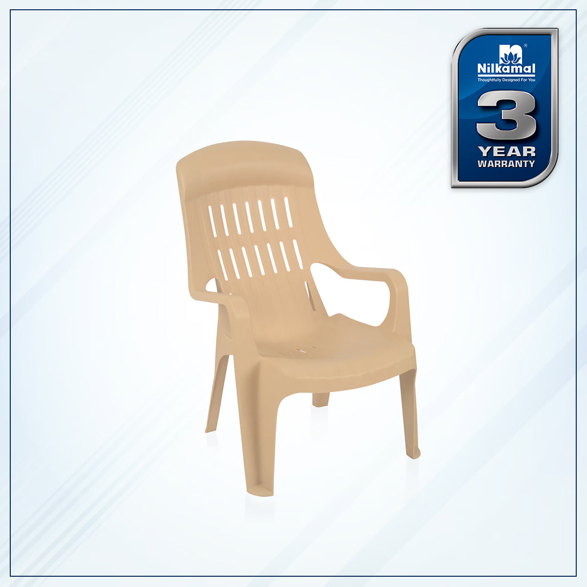 Nilkamal Weekender Plastic Arm Chair (Biscuit) - Nilkamal | VK Furniture & Electronics Mangalore