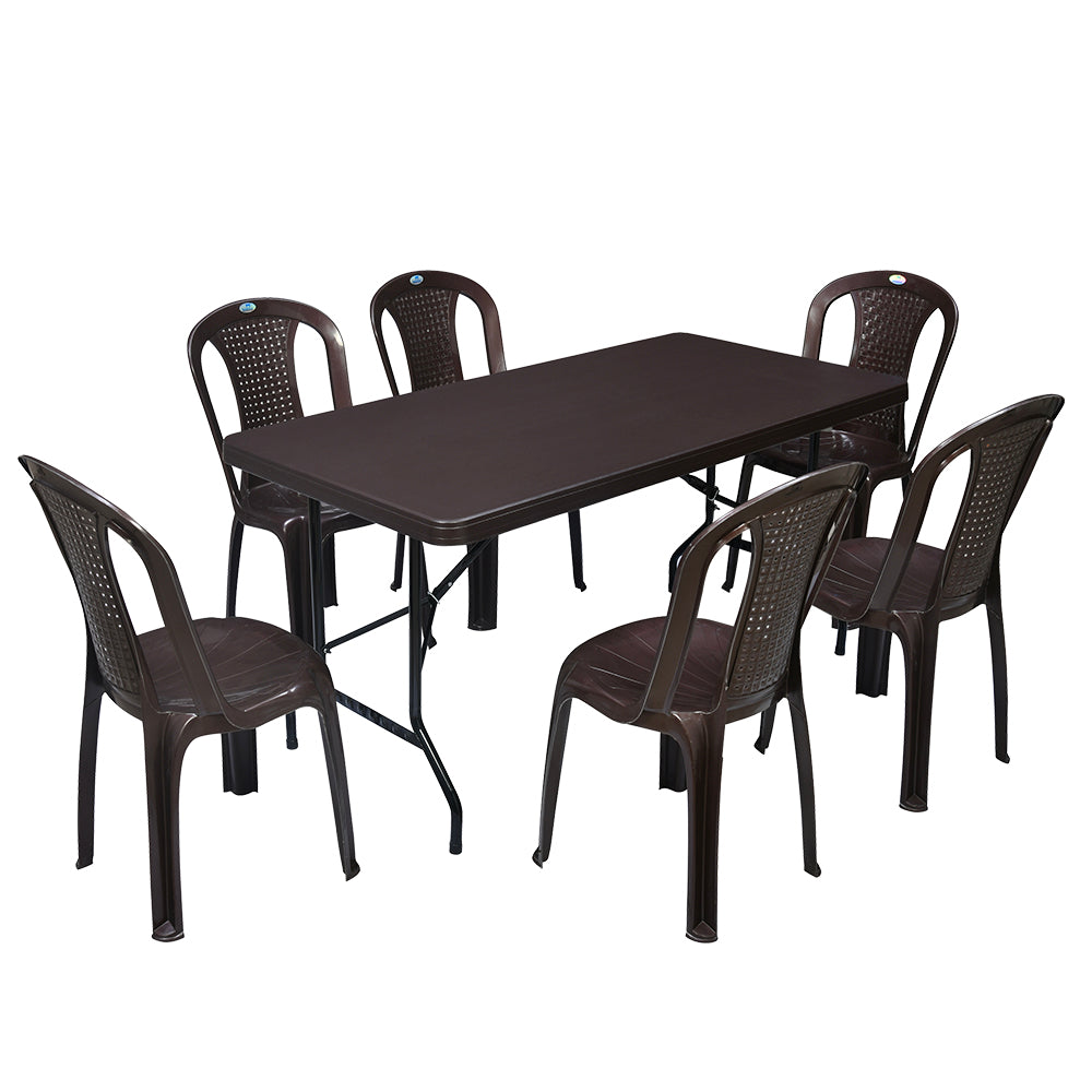 Nilkamal Celebration 1 + 6 Chair Plastic Dining Set - Nilkamal | VK Furniture & Electronics Mangalore