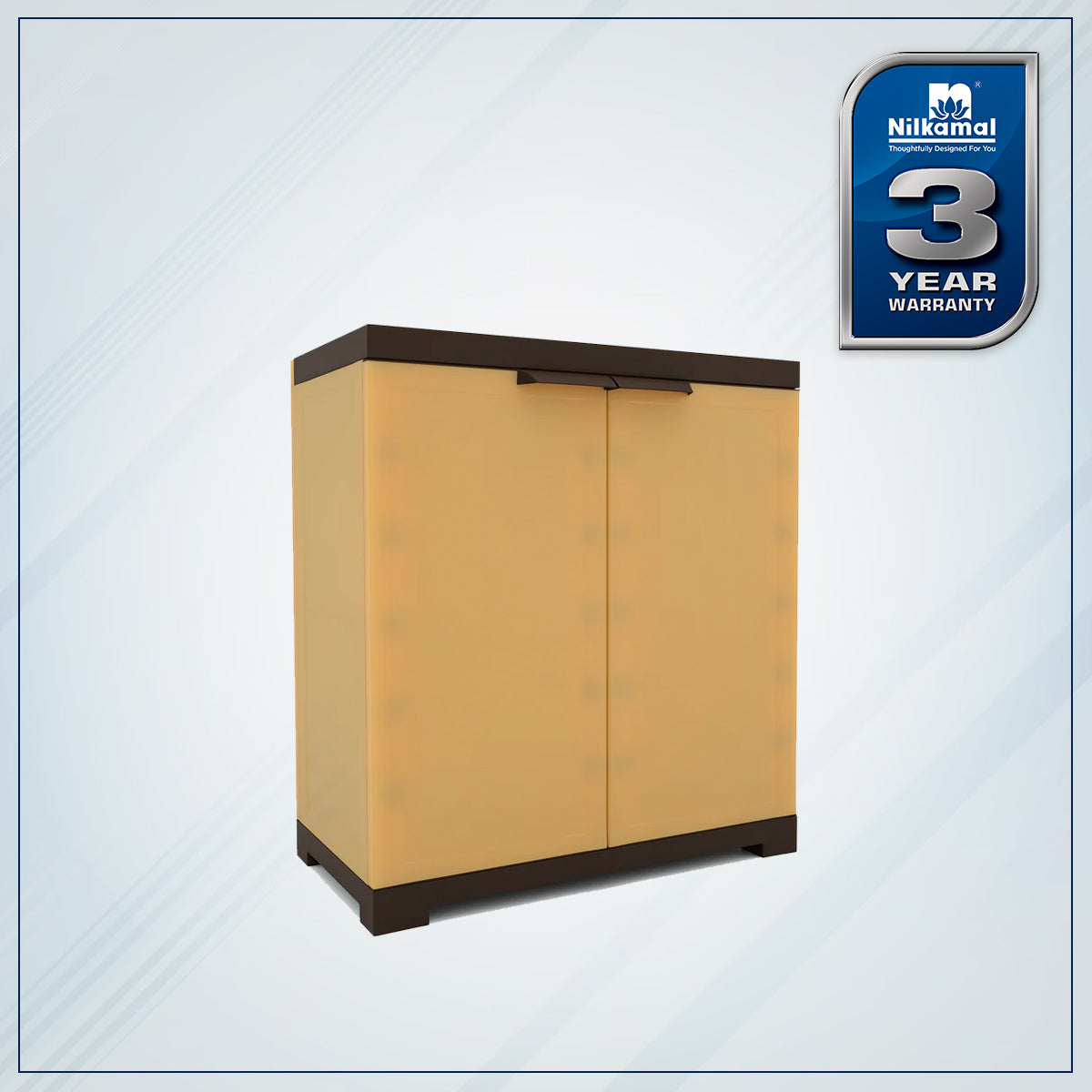 Nilkamal Freedom Mini 09 (FMSC09) Plastic Shoe Cabinet (Sandy Brown / Dark Brown) - Nilkamal | VK Furniture & Electronics Mangalore