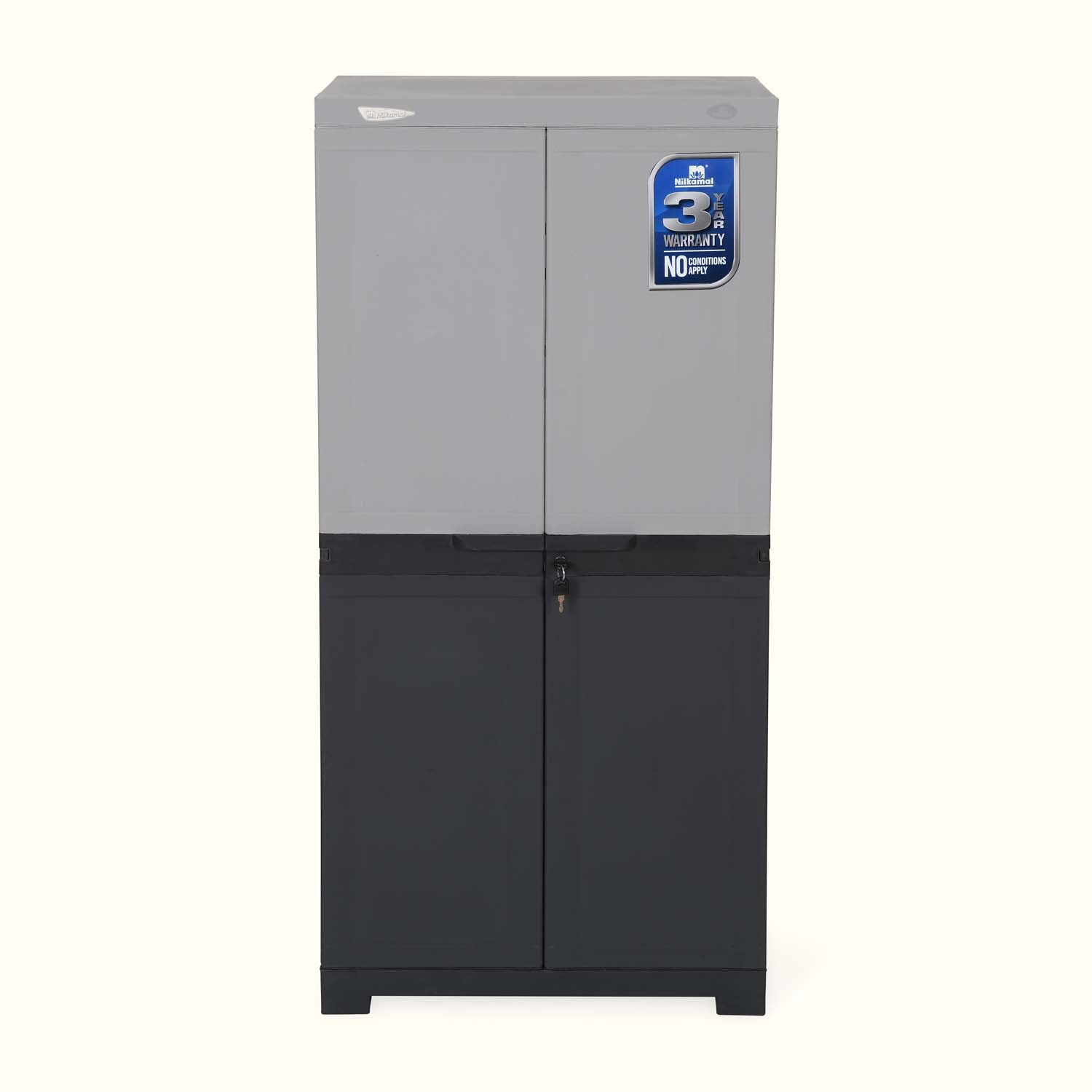 Nilkamal Freedom (FMSC18D) Plastic Shoe Cabinet (Haze Grey & Charcoal Grey) - Nilkamal | VK Furniture & Electronics Mangalore