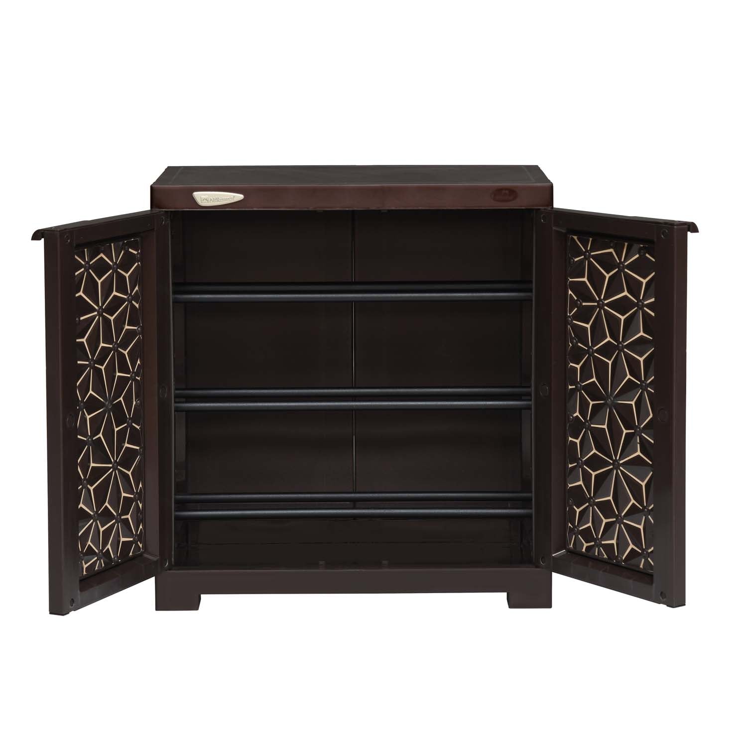 Nilkamal Freedom Star (FMSC09STR) Plastic Shoe Cabinet (Weather Brown & Biscuit) - Nilkamal | VK Furniture & Electronics Mangalore