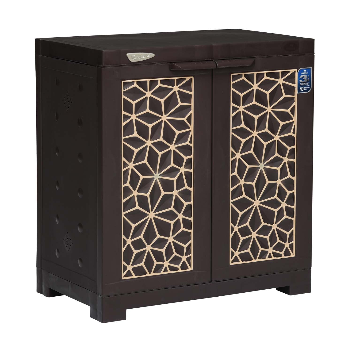 Nilkamal Freedom Star (FMSC09STR) Plastic Shoe Cabinet (Weather Brown & Biscuit) - Nilkamal | VK Furniture & Electronics Mangalore
