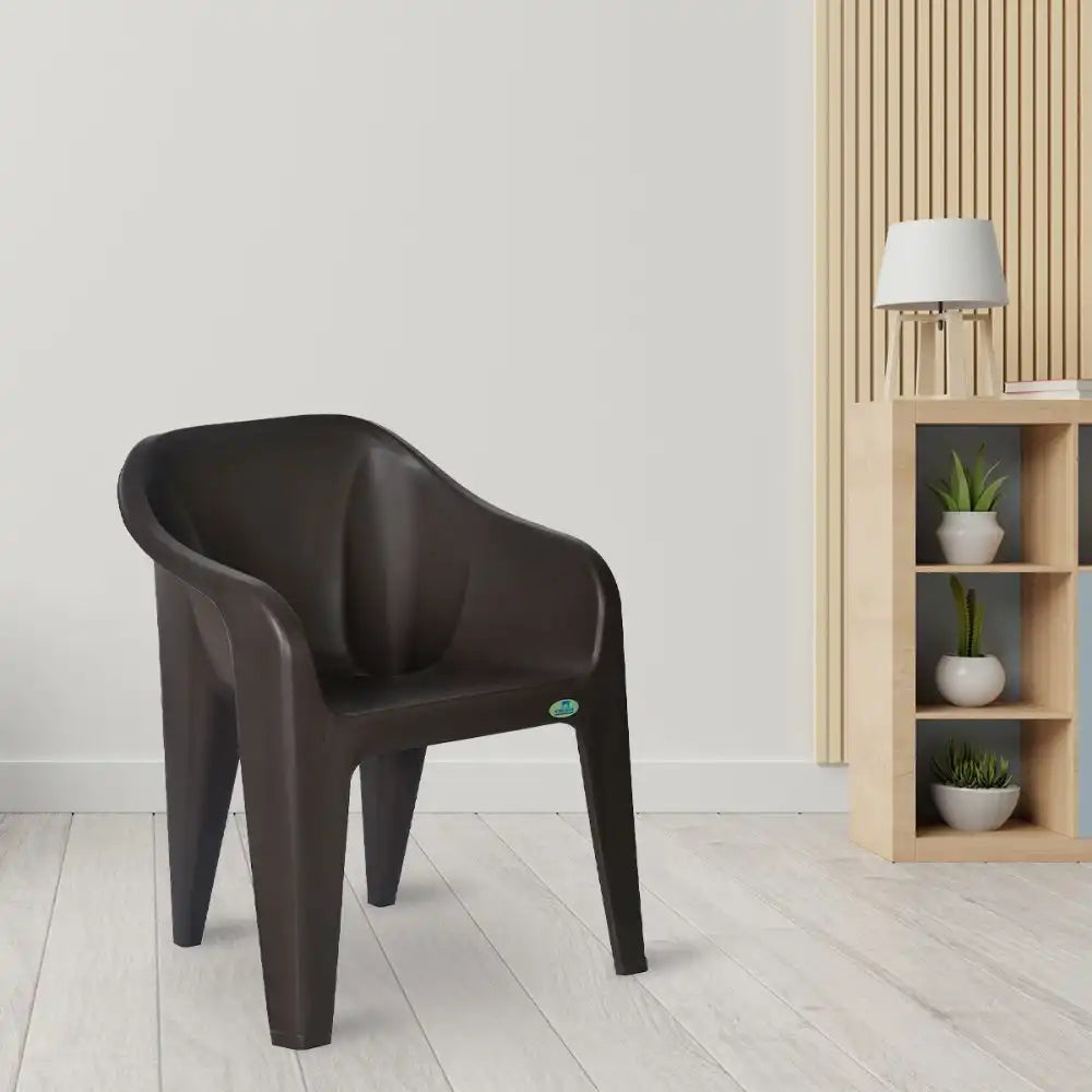 Nilkamal Eeezy Go Plastic Armchair (Season Rust Brown) - Nilkamal | VK Furniture & Electronics Mangalore