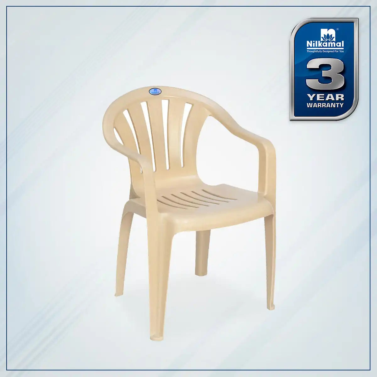 Nilkamal CHR2005 Plastic Arm Chair (Marble Beige) - Nilkamal | VK Furniture & Electronics Mangalore