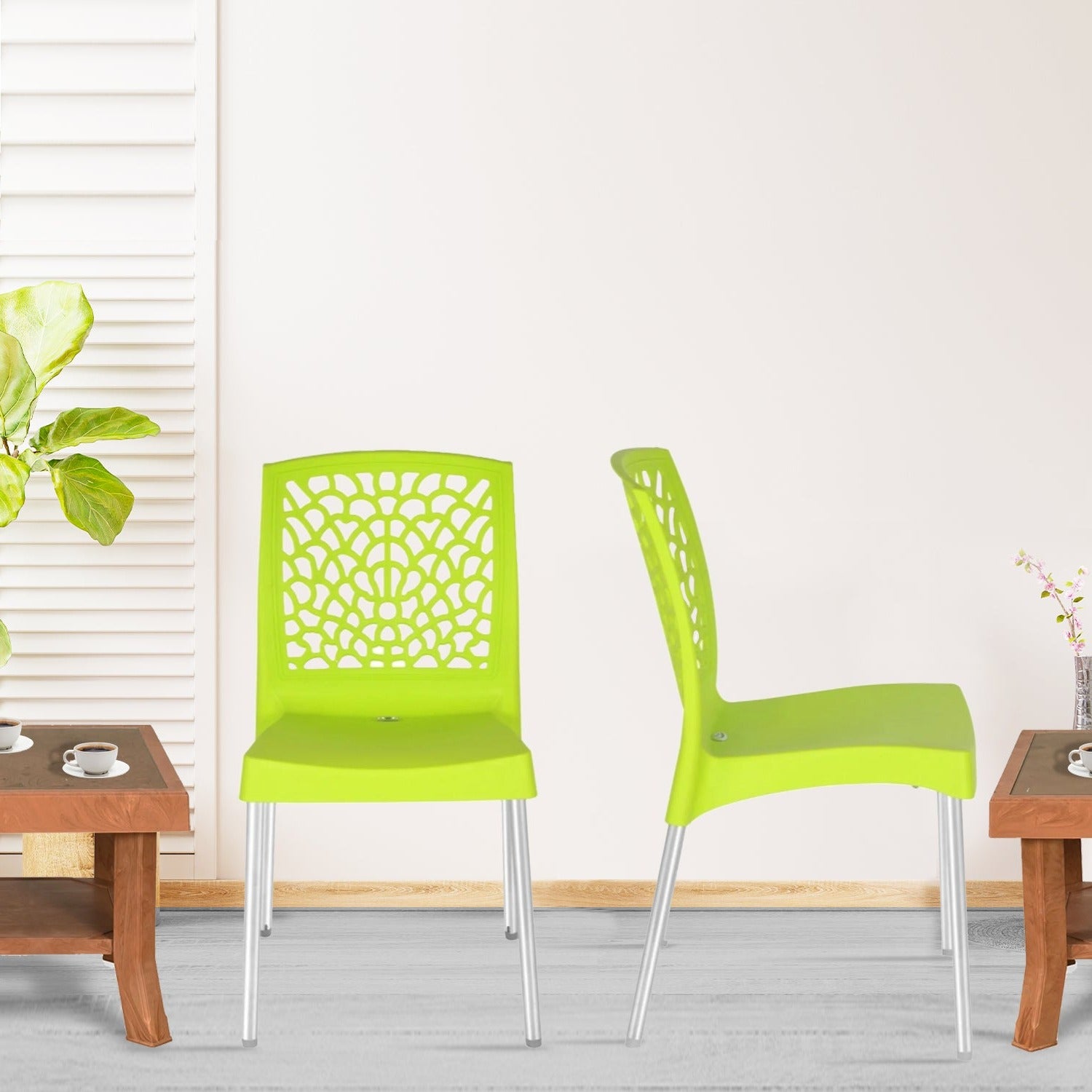 Nilkamal Novella 19 Plastic Armless Chair (Citrus Green) - Nilkamal | VK Furniture & Electronics Mangalore
