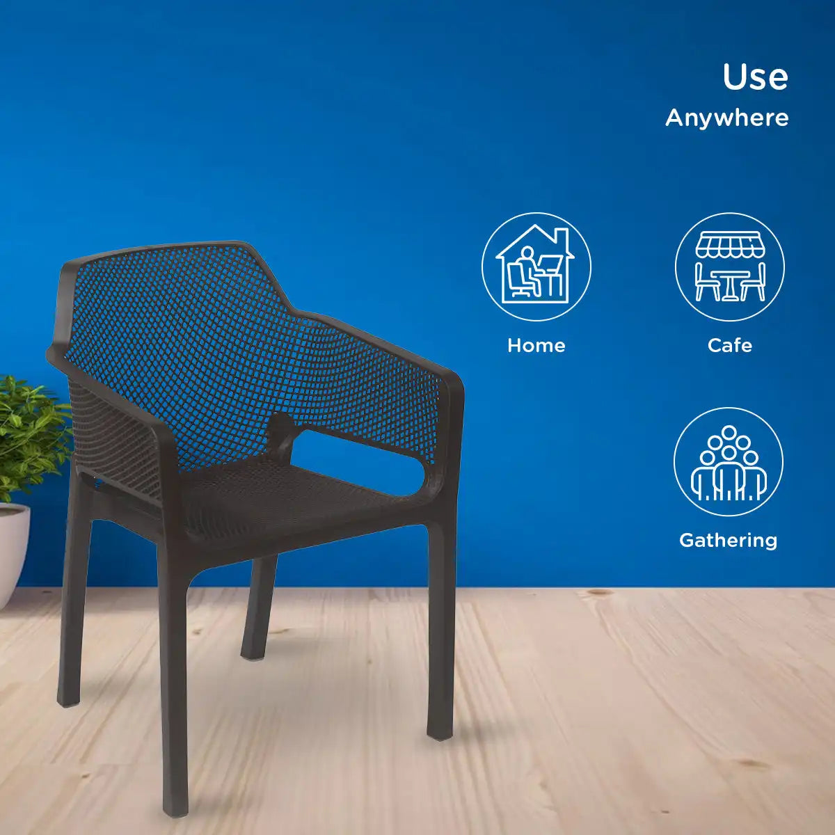 Nilkamal Captain Plastic Arm Chair (Season Rust Brown) - Nilkamal | VK Furniture & Electronics Mangalore