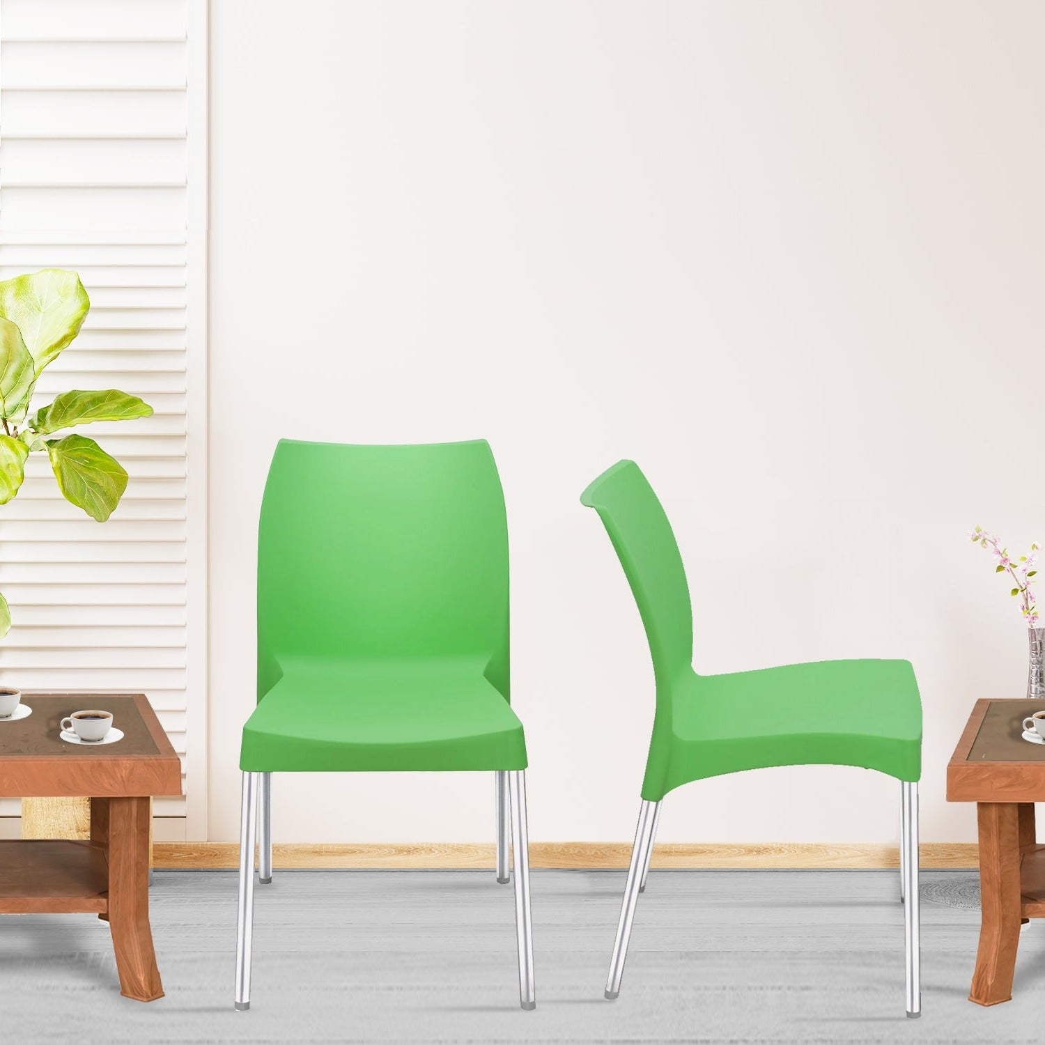 Nilkamal Novella 07 Plastic Armless Chair (Green) - Nilkamal | VK Furniture & Electronics Mangalore