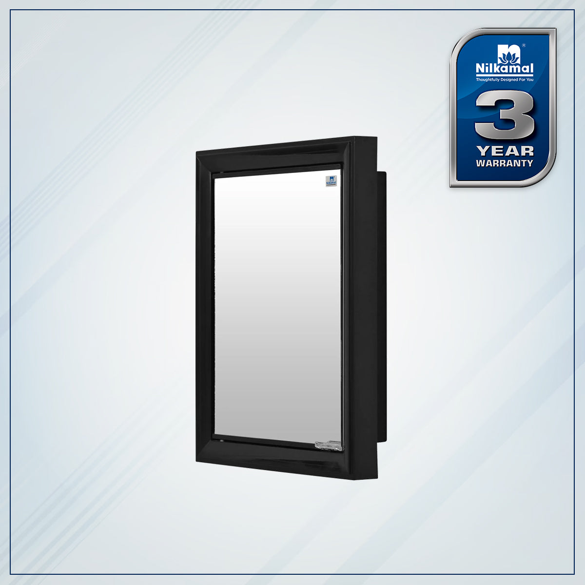 Nilkamal Gem Plastic Cabinet with Mirror (Black) - Nilkamal | VK Furniture & Electronics Mangalore